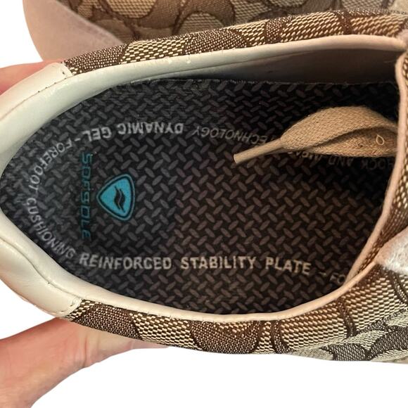 Coach Kelson Retro Signature C Monogram Lace-Up Sneakers Women's 9.5 Bone Brown - Picture 10 of 10